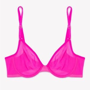 Smart & Sexy Sheer Hot Pink Bra